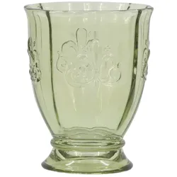 Chic Antique Trinkglas Saint-Émilion mit Muster, H10.5, Ø8.5 cm, Olive