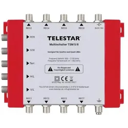 Telestar TSM 5/8 (Multischalter), SAT Zubehör, Rot, Silber