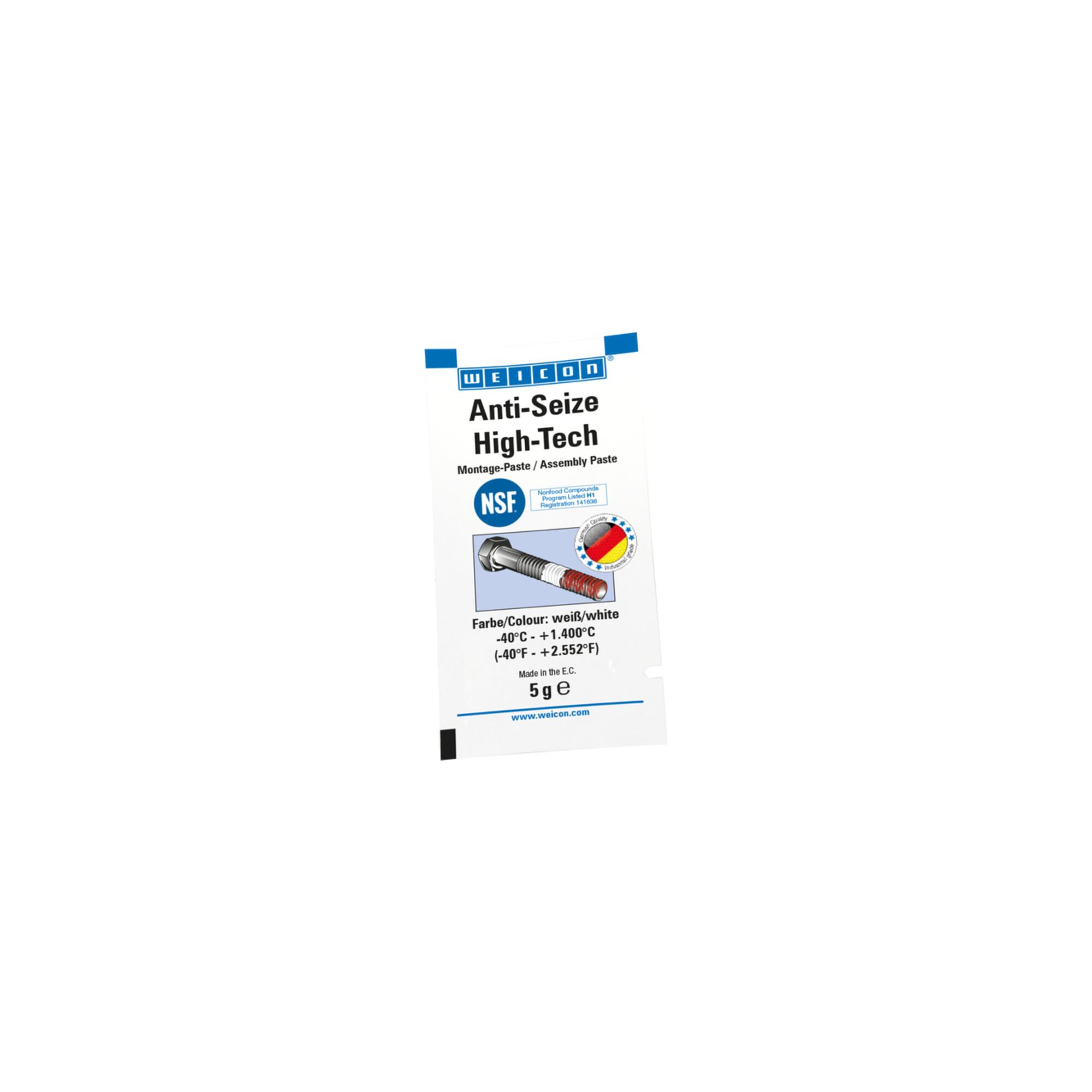 WEICON Anti-Seize High-Tech Montagepaste, metallfreie Schmier- und Trennmittelpaste, 5 g, weiß (10031277)