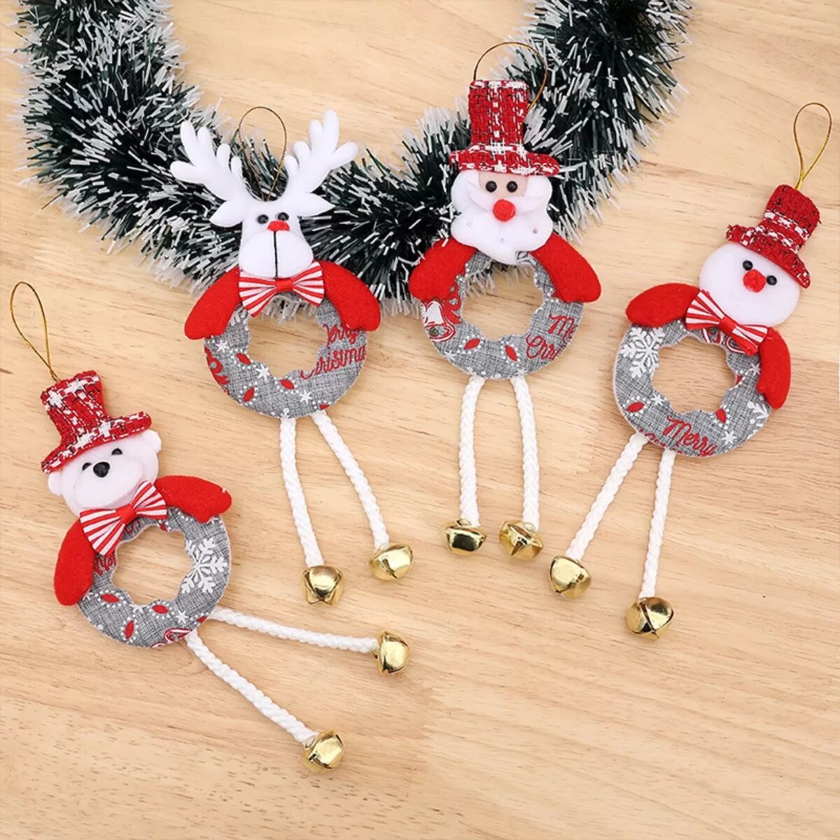 INF Weihnachtsbaumschmuck Runder Jutebein Kleiner Anhänger Bär Ornament