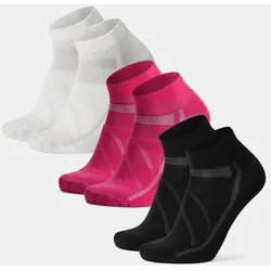 AERO FAHRRAD KURZSOCKEN - 3-Pack - Weiß | Rosa | Schwarz - 35-38