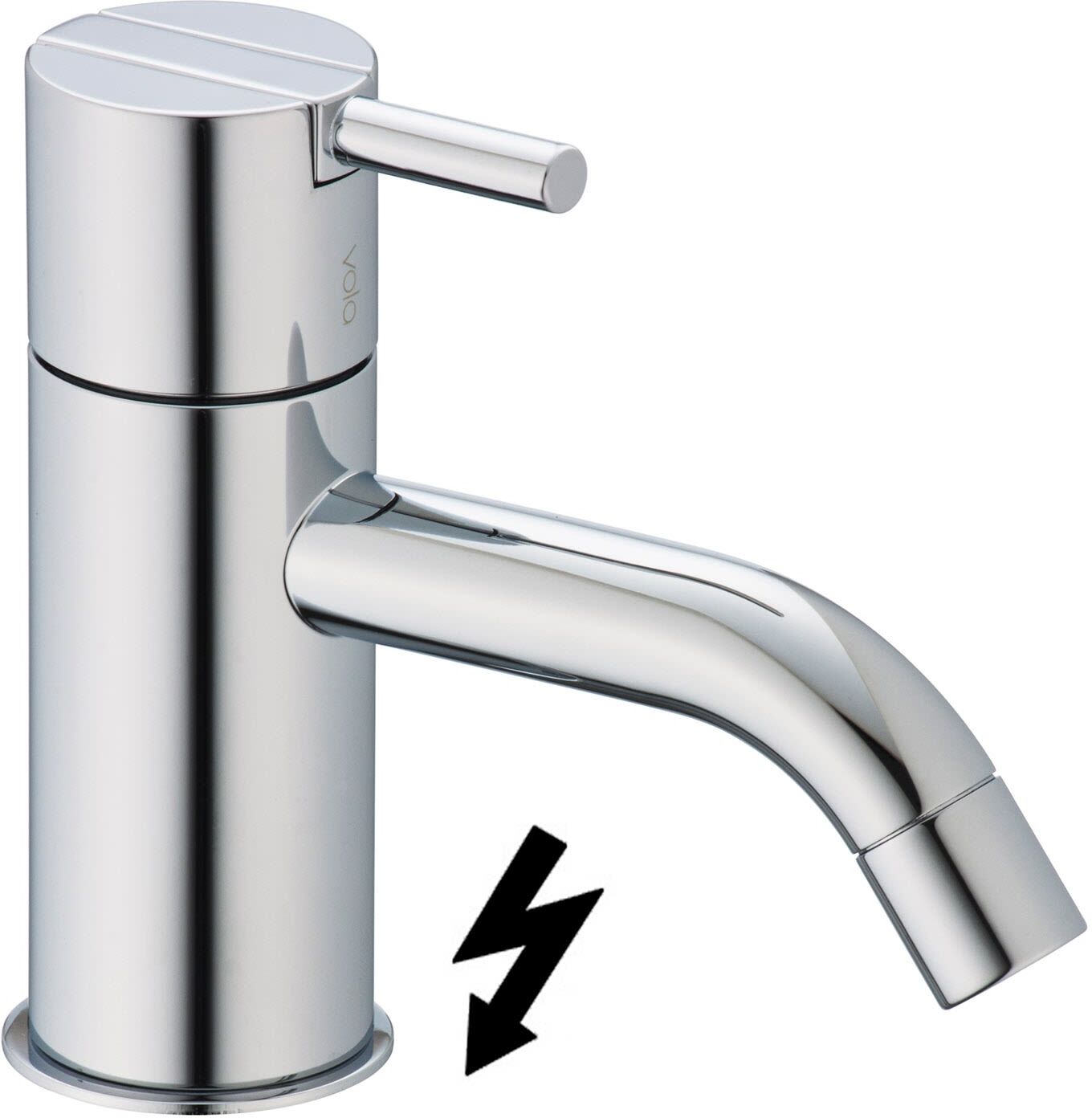Vola Waschtisch-Eingriffmischer mit festem Auslauf, Ausladung 11,4 cm