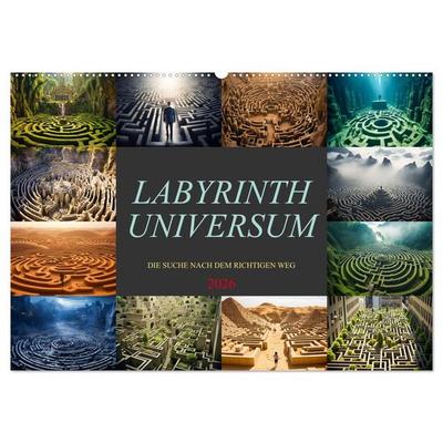 Labyrinth Universum (Wandkalender 2026 DIN A2 quer), CALVENDO Monatskalender