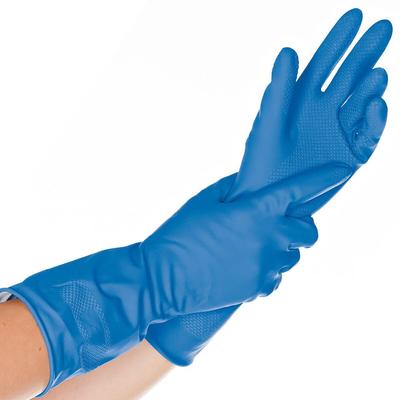 FRANZ MENSCH Hygostar Haushalts-Handschuhe BETTINA blau, Latex, Größe L
