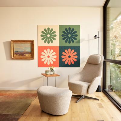 Felt Right Daisy Checker Forest Wall Art   Sound Dampening Pinnable Tiles