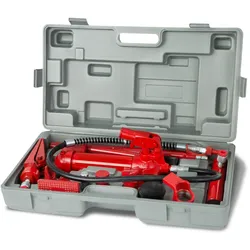 EBERTH Karosseriepresse Hydraulisch mit 4T Leistung, umfangreicher Ausbeulsatz inklusive Presse, 7 Druckstücke, Professionelles KFZ-Werkzeug