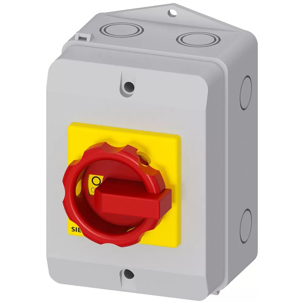 Siemens lastscheidingsoverstap 3LD met noodstopknop IP65