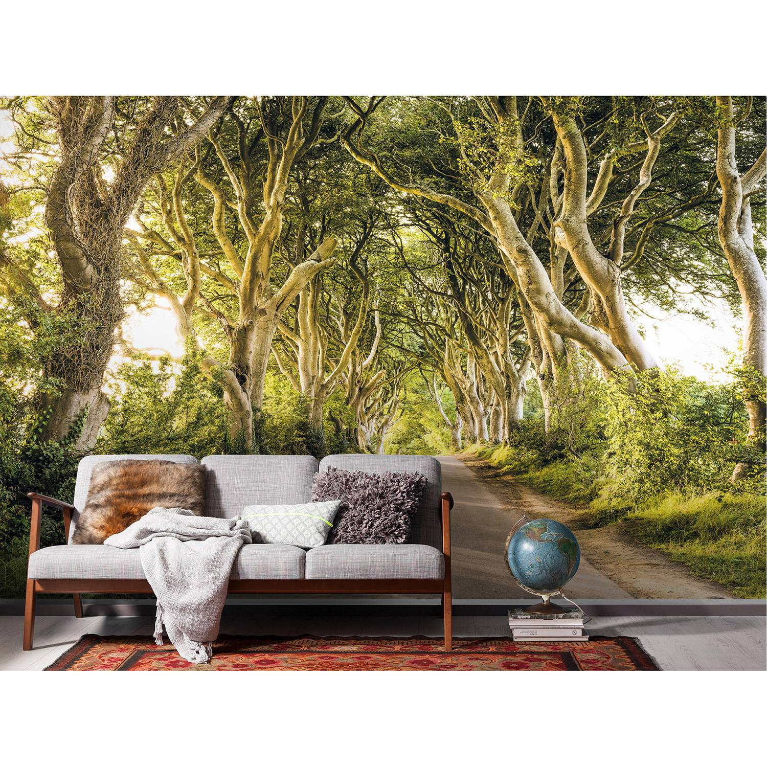 home24 Fotobehang Golden Hedges, Multicolour/Groen, B: 400 cm, H: 250 cm