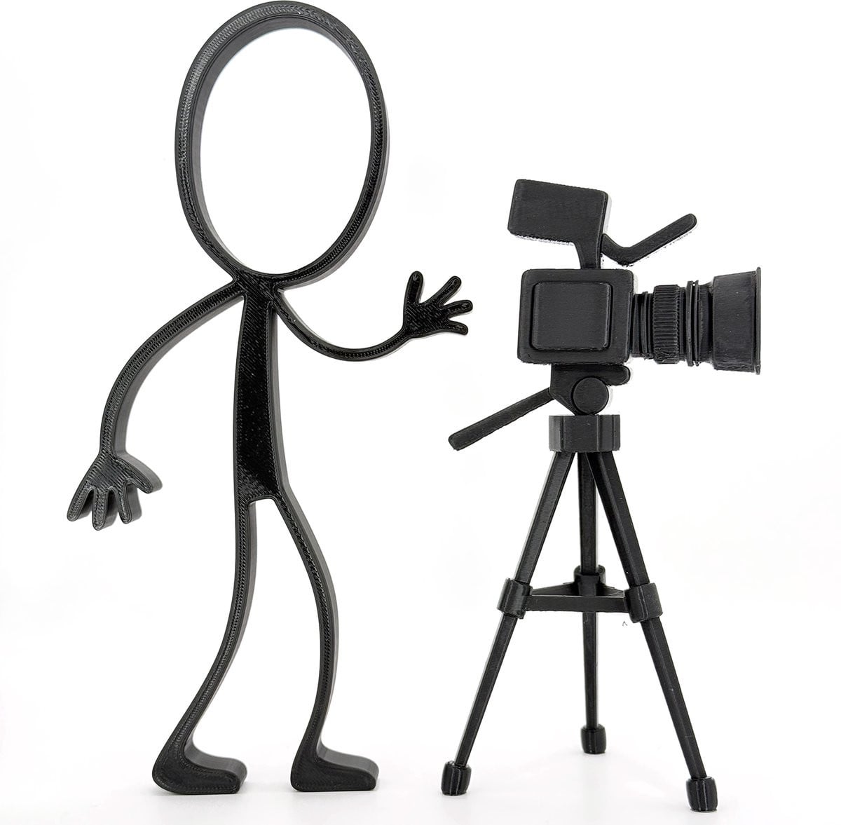 Stickyman Content Creator camera en statief - zwart - Hoogte: 22 cm