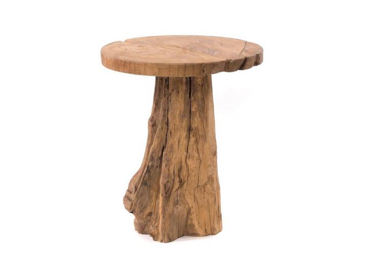 DESIGN DELIGHTS Beistelltisch BEISTELLHOCKER DARWIN , Holz massivholz, Ø 30 cm, Wurzelholzhocker
