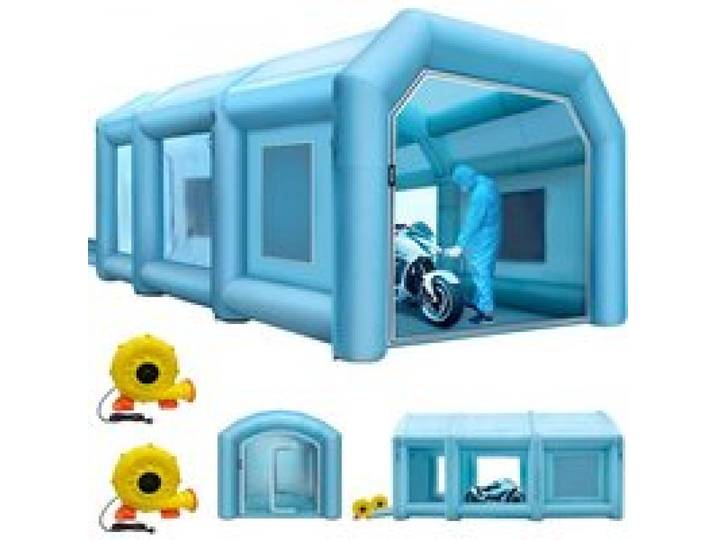 VEVOR Cabine de Peinture Gonflable 9x6x4 m, Tente Pulvérisation Gonflable pour Voiture, avec Système de Filtration avec Souffleur, en Oxford et PVC, Station de Travail de Peinture Automobile, Garage