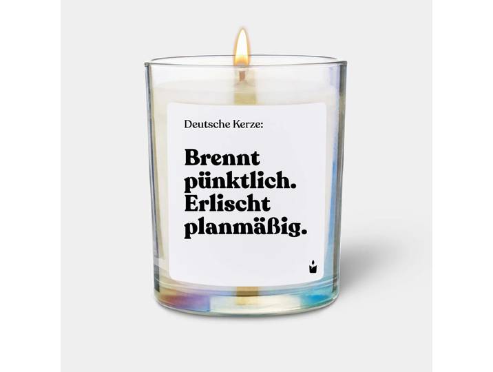 Duftkerze Rainbow Woody Deutsche Kerze: Brennt pünktlich. Erlischt planmäßig.