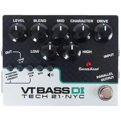 tech21 SansAmp VT Bass DI (Bass), Effektpedal, Schwarz, Silber