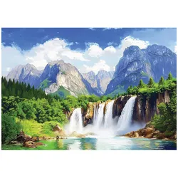 FOTOTAPETE 3D Effekt Wasserfall Berge Natur Tapete Wohnzimmer 250x175