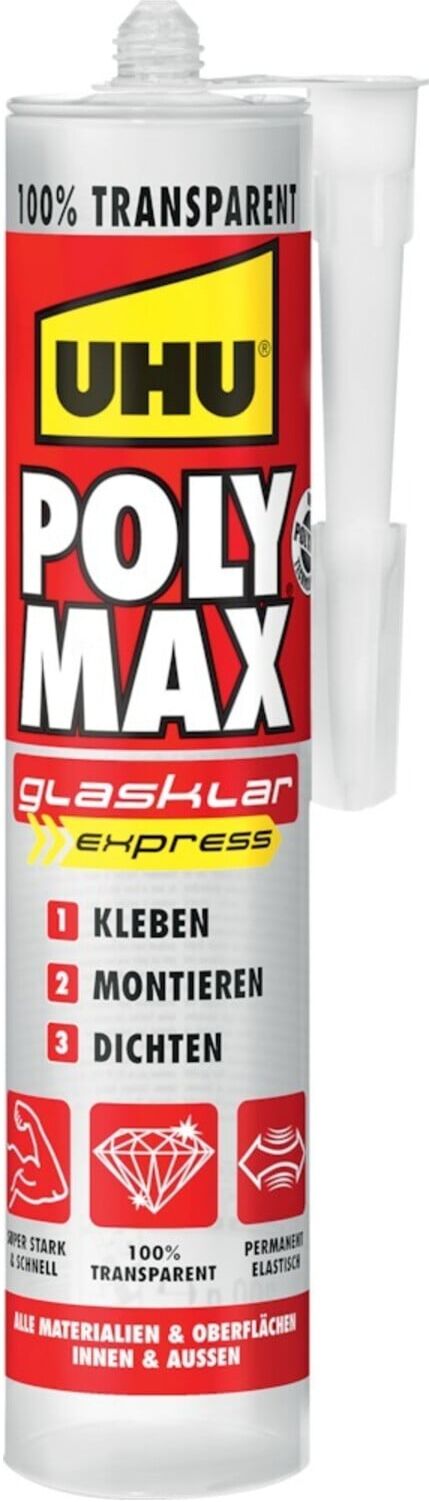1K-Hybrid-Polymer POLY MAX EXPRESS glasklar 300 g Kartusche UHU (47855)