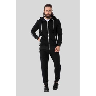 Trainingsanzug CIPO & BAXX "HOMEWEAR", Herren, Gr. M, schwarz, 80% Baumwolle, 15% Polyester, 5% Elasthan, bedruckt, Sportanzüge Trainingsanzug, mit Allover-Musterung