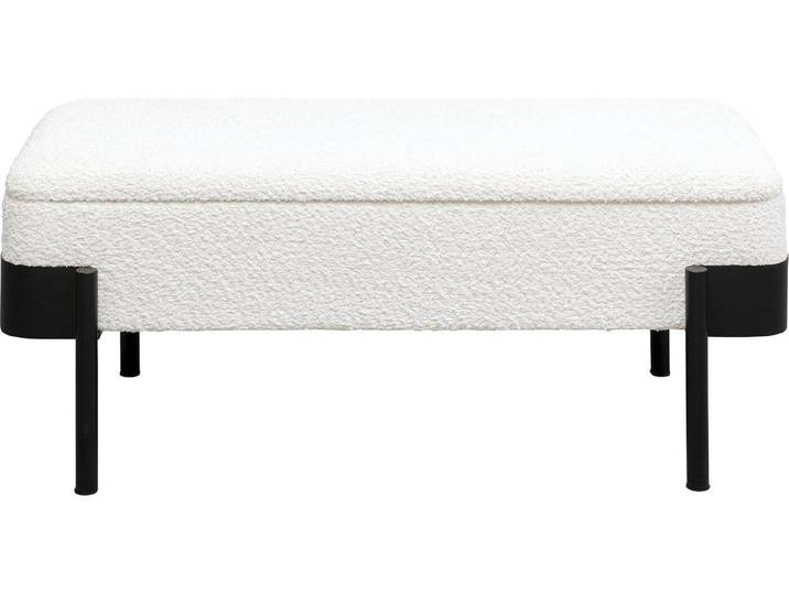 Sitzbank KARE DESIGN Angelo Storage 101 cm , weiß, schwarz, Polyester, Sitzbänke, Sitzbank