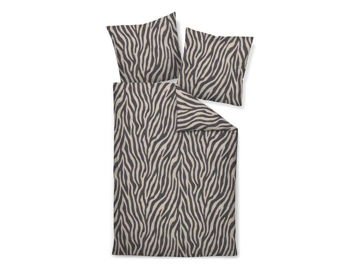 Janine Bettwäsche, Anthrazit, Animalprint, 155x220 cm, Heimtextilien, Bettwäsche & Leintücher, Bettwäsche, Übergrößen-Bettwäsche