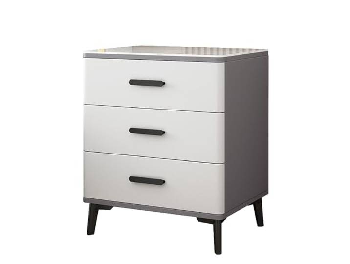 JHPfdhDTR Nachttisch, Moderne Nachttische, Nachttisch mit Schrank(Gray+w Rock Slab a,40x40x60cm)