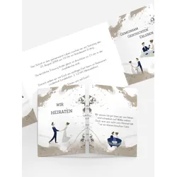 Hochzeitseinladung selbst gestalten mit Spruch und Fotos im Onlinedesigner bei Meine-Kartenmanufaktur.de