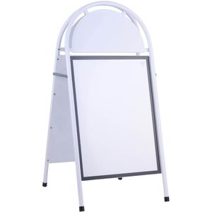 Sprintis Kundenstopper Steel-Stop, DIN A2, 22 mm Profil, Metallrückwand, mit Topschild, weiß