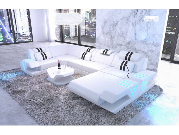Wohnlandschaft Venedig U-Form in Leder