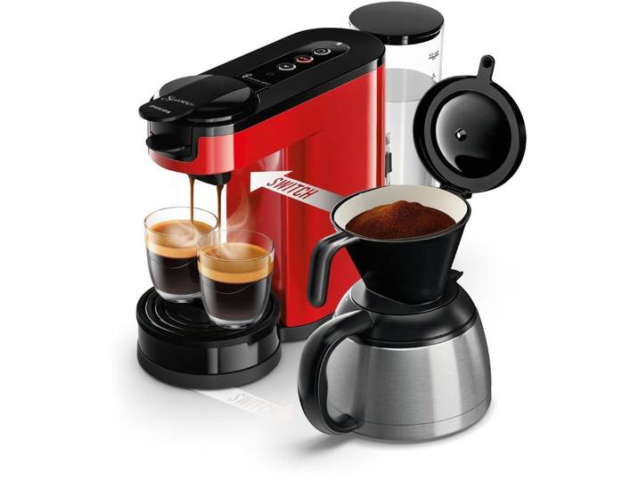 Philips Senseo Kaffeepadmaschine Switch HD6592/84, 2-in-1 Pad und Filterkaffee, 1l Kaffeekanne, 1L Kaffeekanne