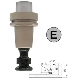 Aigner HW-Wechselmesser Griffmuldenfräser S=20mm Rechts mit 7 möglichen Profilen Profil "E" Thermo Schrumpffutter HSK-F 63 - C557-420ER-M1