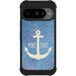 Nivocase Hülle für Google Pixel 10 Stossfeste Handyhülle NIVOmax Case Schwarz Anker Blau maritim (Google Pixel 10), Smartphone Hülle, Schwarz