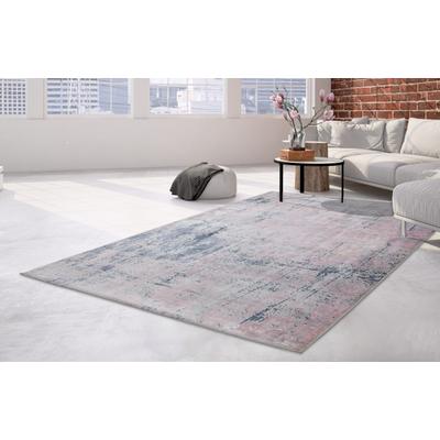 Teppich ARTE ESPINA "Ocean 400", rosa (rosa, blau), B:170cm H:23mm L:240cm, Viskose, Teppiche, Teppich, Angenehm flauschige Haptik, handgefertigte Unikate, pflegeleicht