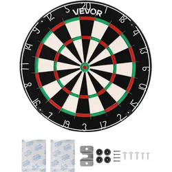 VEVOR Dartscheibe 450 mm, Sisalfaser-Dartboard mit klammerfreiem Bullseye, Blade-Draht & drehbarem Zahlenring, für Party- & Spielzimmer zu Hause (Darts nicht im Lieferumfang enthalten)