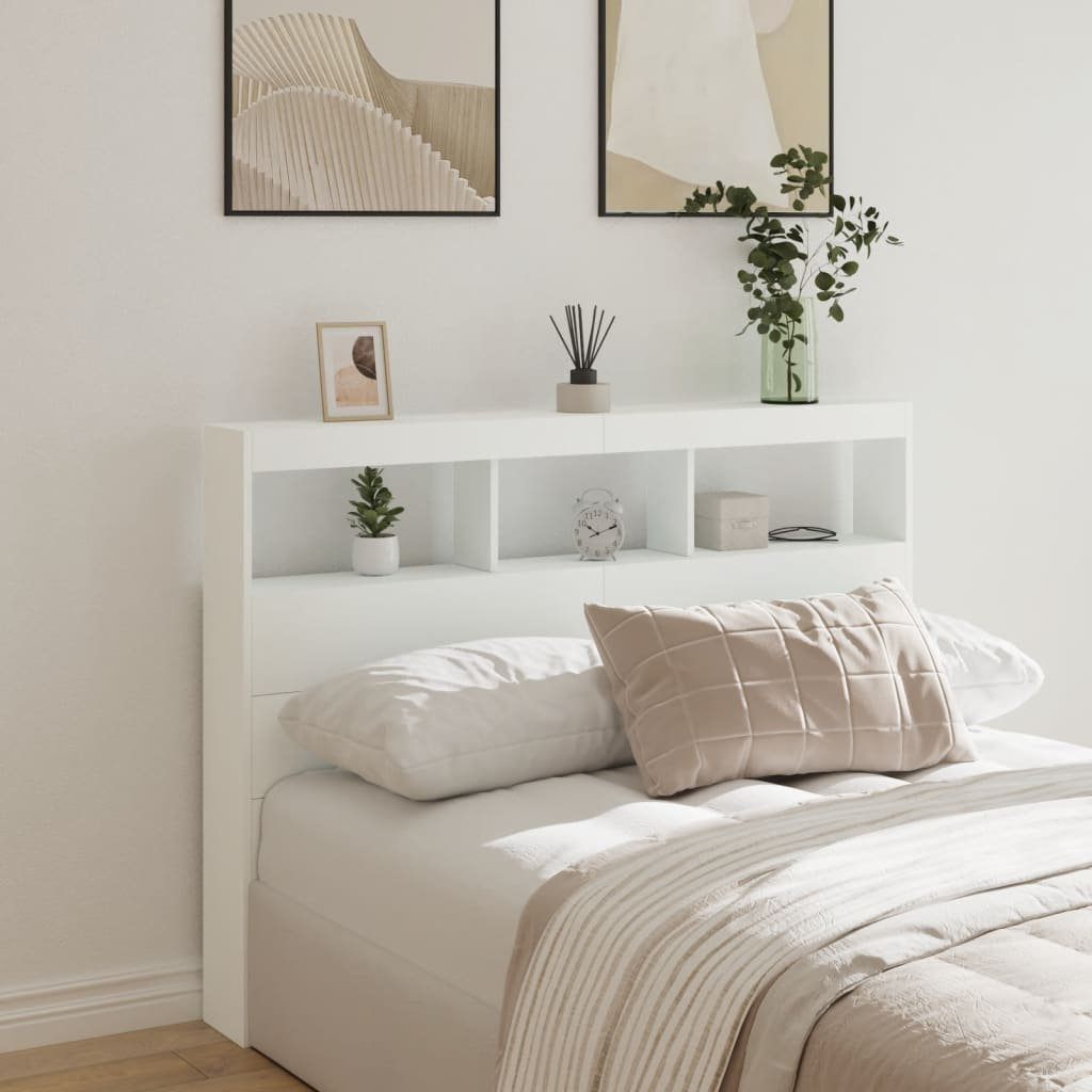 Metro Cedria Bookcase Headboard White Double - 140 x 200 cm
