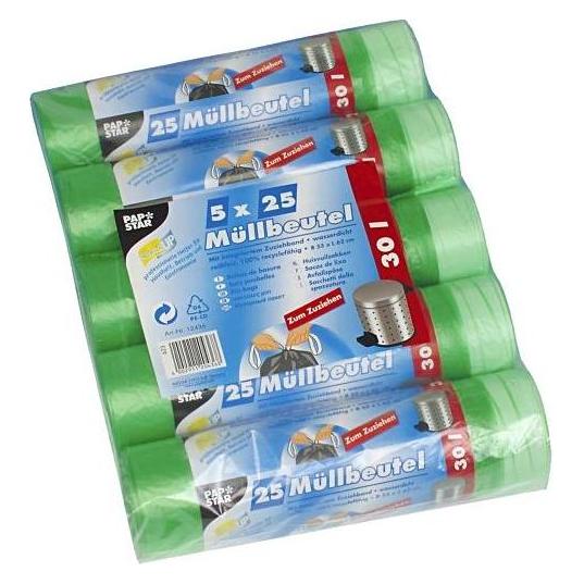 Papstar Müllbeutel 30 l, 125 Stück (125x, 30 l) (PAP12436)