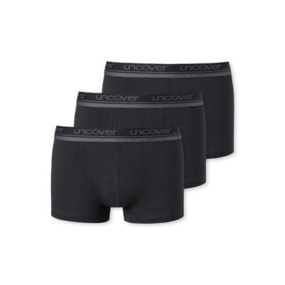 Boxer UNCOVER BY SCHIESSER "Uncover Cotton", Herren, Gr. L, schwarz (000, schwarz), Single Jersey, Obermaterial: 95% Baumwolle, 5% Elasthan, körpernah, Unterhosen, Logo-Bund, elastisch, ohne Eingriff, perfekter Sitz