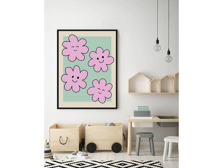 Tableau déco Flowery 63 x 83cm Multicolore