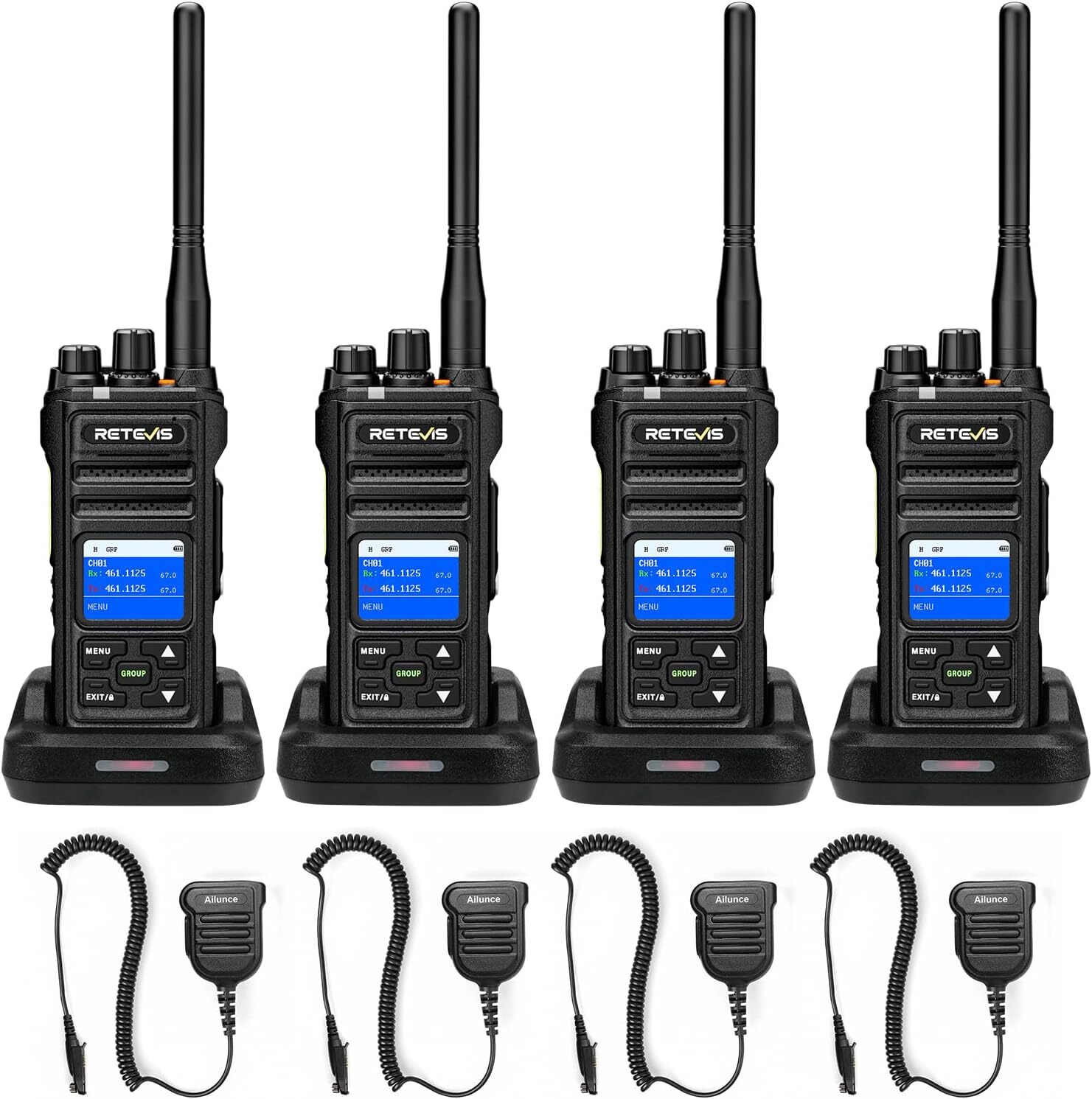 Retevis NR630S Funkgerät Großer Reichweite, Wasserdichtes IP67, Verbesserte KI-Rauschunterdrückung, 2800mAh, LCD-Bildschirm, Walkie Talkie für Gruppen