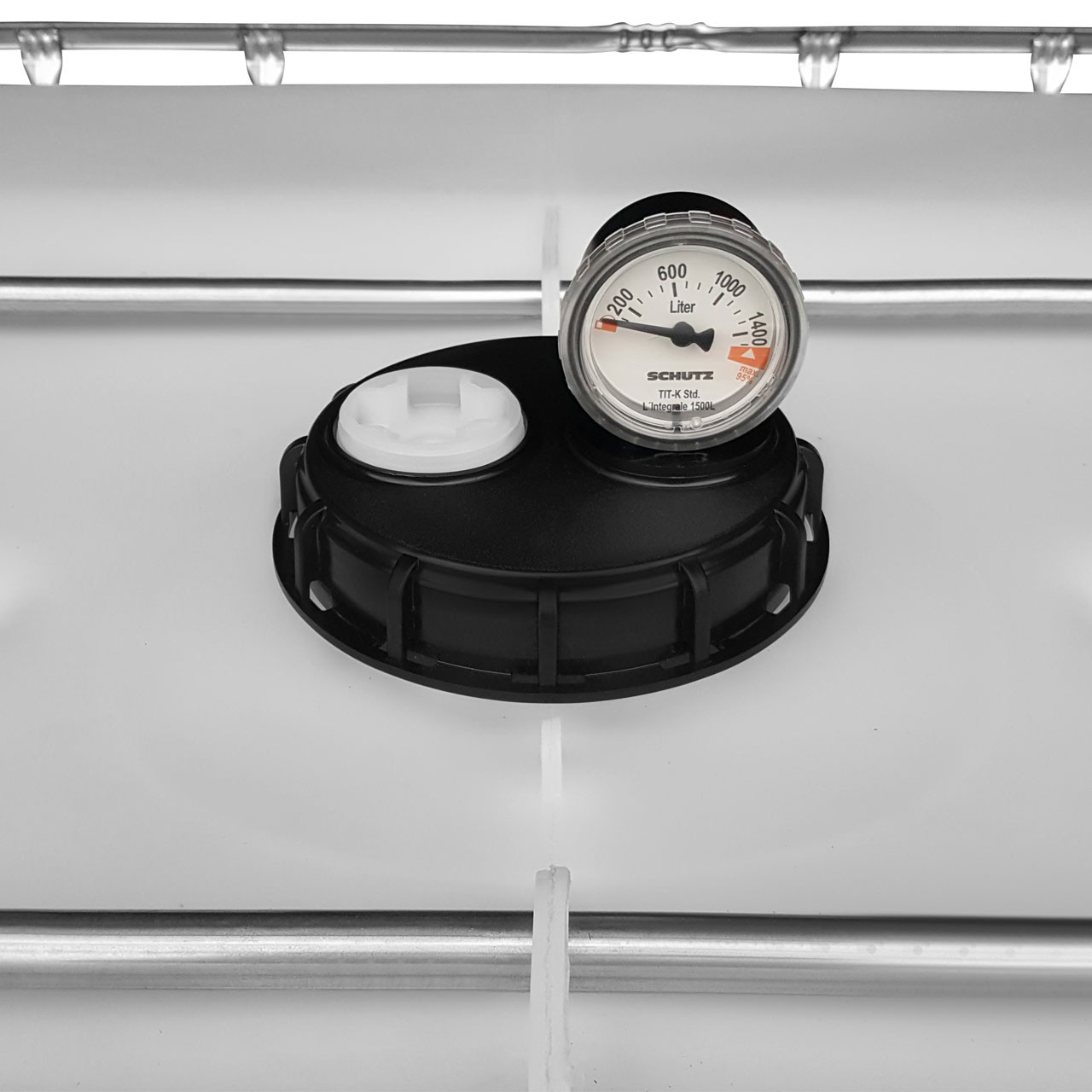 REKUBIK IBC Deckel DN 150 mit Inhaltsanzeiger und G2" Spundstopfen 600l IBC (120x80x100cm)