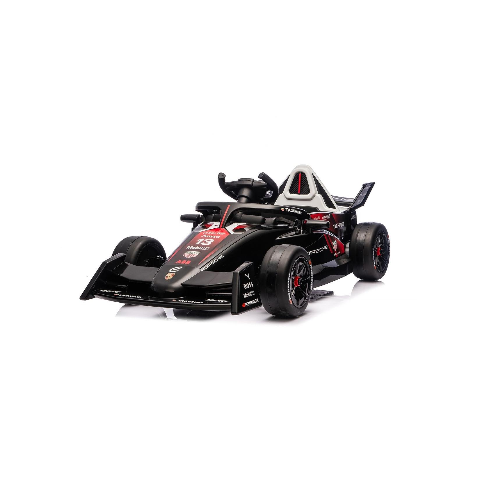 Chipolino Kinder Elektroauto Rennwagen Formel E Porsche Fernbedienung Hupe Musik schwarz