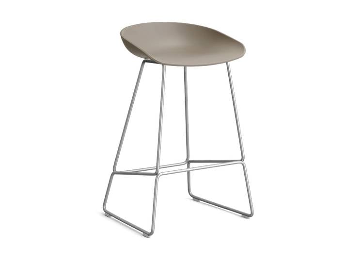 HAY About a Stool 38 Low Barhocker 2.0 Khaki-Edelstahlgestell