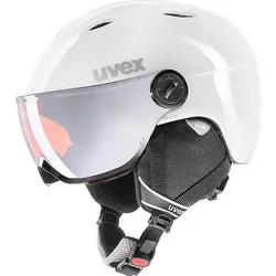UVEX Kinder Helm Kinder Visierhelm Junior Visor Pro Titanium-Lime 46-52 cm, Größe 46-52 in Weiß Weiß