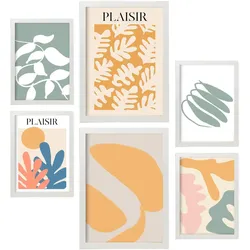 POSTER Set Mit 6 Vegetation Sammlung A3 & A4 Weißer Rahmen
