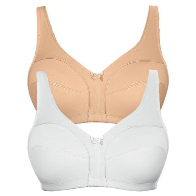 Soft-BH VIANIA "2er Pack Baumwoll Soft BH Basic", Damen, Gr. 80, Cup B, bunt (makeup weiß), Obermaterial: 100% Baumwolle CO., BHs Soft-BH