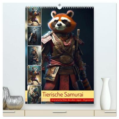Tierische Samurai (hochwertiger Premium Wandkalender 2027 DIN A2 hoch), Kunstdruck in Hochglanz