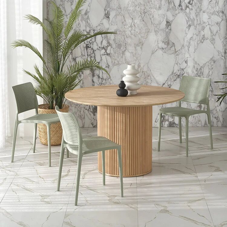 garneroarredamenti Tavolo rotondo moderno 120x78cm rovere naturale Italo
