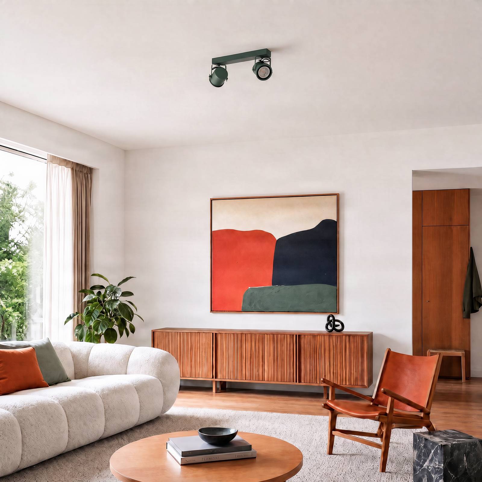 Deckenspot Canico, zweiflammig, grün Canico Argon, dimmbar, grün, für Wohn- / Esszimmer, Metall, Modern, Strahler