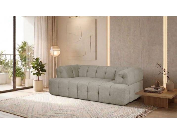 2-Sitzer HOME AFFAIRE APERIRE Design-Sofa, moderne Steppung, Breite 180 cm , beige (taupe), B:180cm H:77cm T:100cm, 100% Polyester, Sofas, mit Wellenunterfederung, gemütlich und modern, komfortables Sitzgefühl