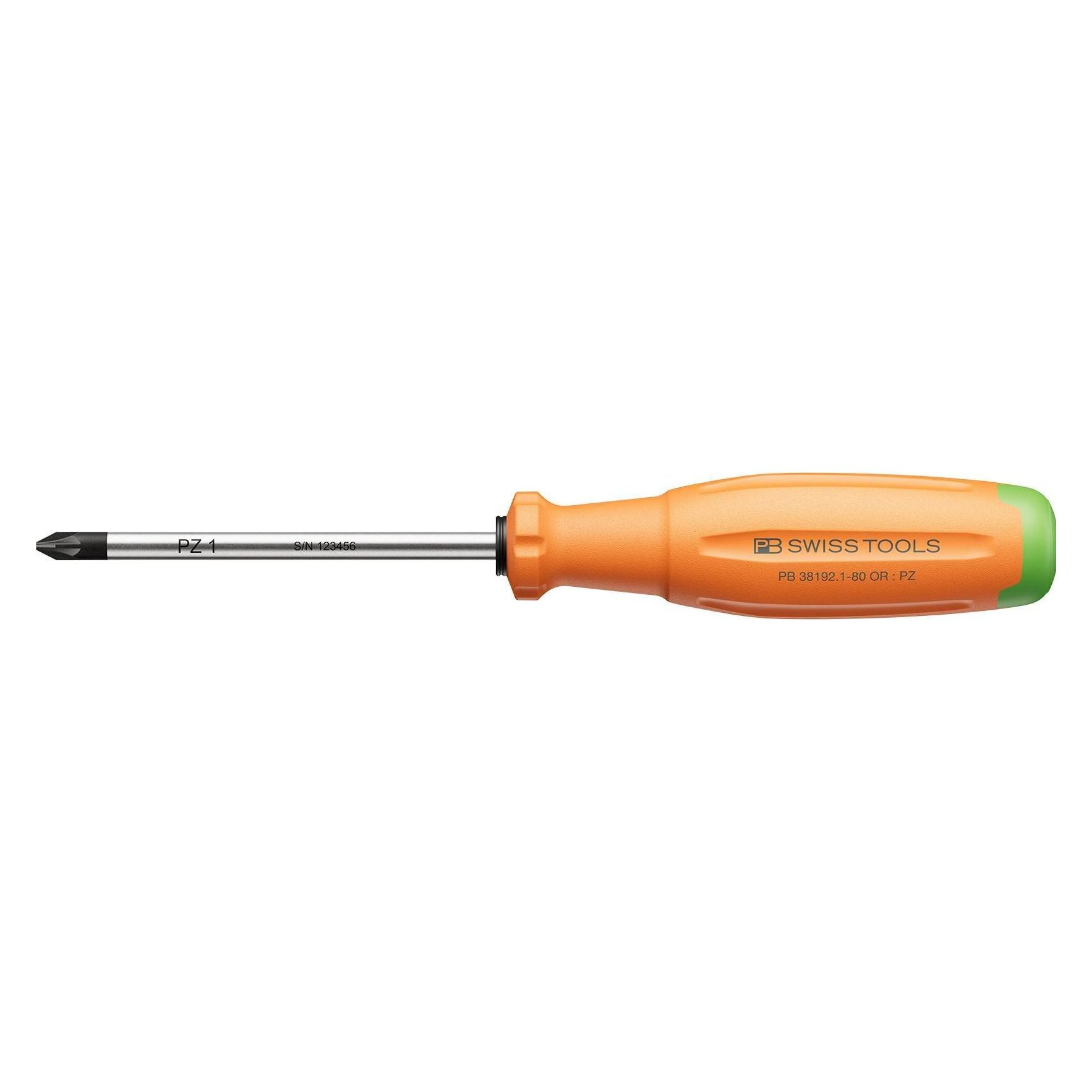 PB Swiss Tools Pozidriv-Schraubenzieher PB 38192 SwissGrip Evo Gr. 1 80 mm OR (PB 38192.1-80 OR-141263.1082)