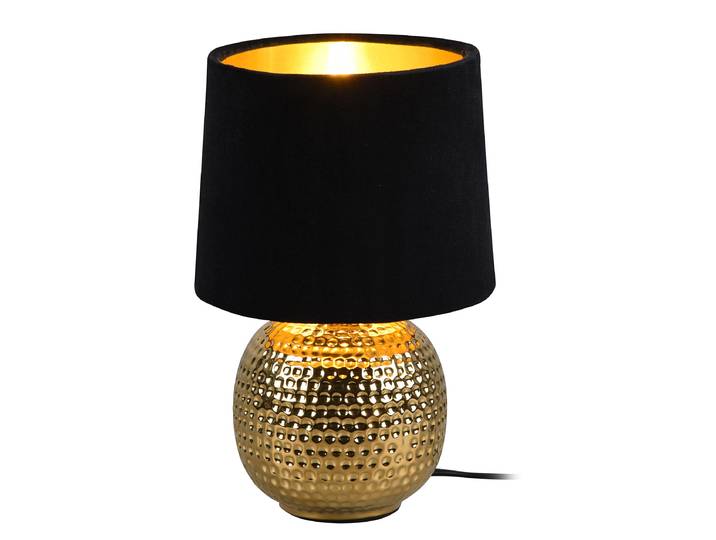 Lampe Sophia Ø 16cm Doré/Noir/Noir/Doré Tissu mélangé E14