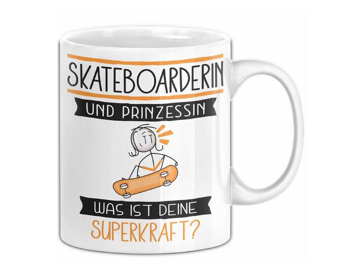 Trendation Tasse Skateboarderin Und Prinzessin Tasse Geschenk Für Eine Skateboarderin