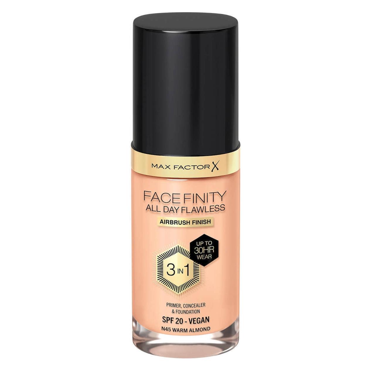 Max Factor FACEFINITY All Day Flawless 3in1 Foundation Nr. N45 30ml (N45 Warm Almond, Warm Almond) (350155524)